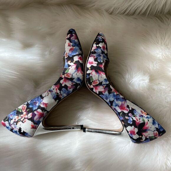 APT9 textile floral prints multi color silver pointed toe shoes size 8.5M - Picture 5 of 11